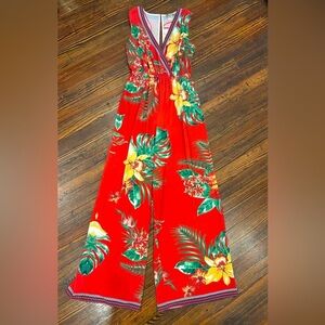 Anthropologie Flying Tomato Tropical 1 Pc Open Back Jumpsuit Resort Wear Sz S